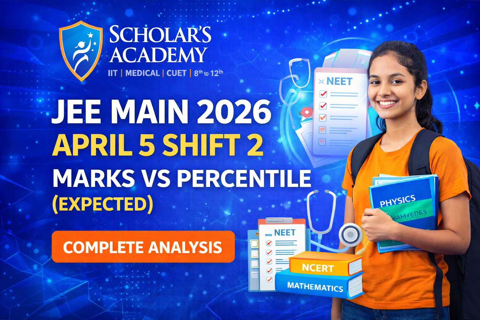 JEE Main 2026 marks vs percentile