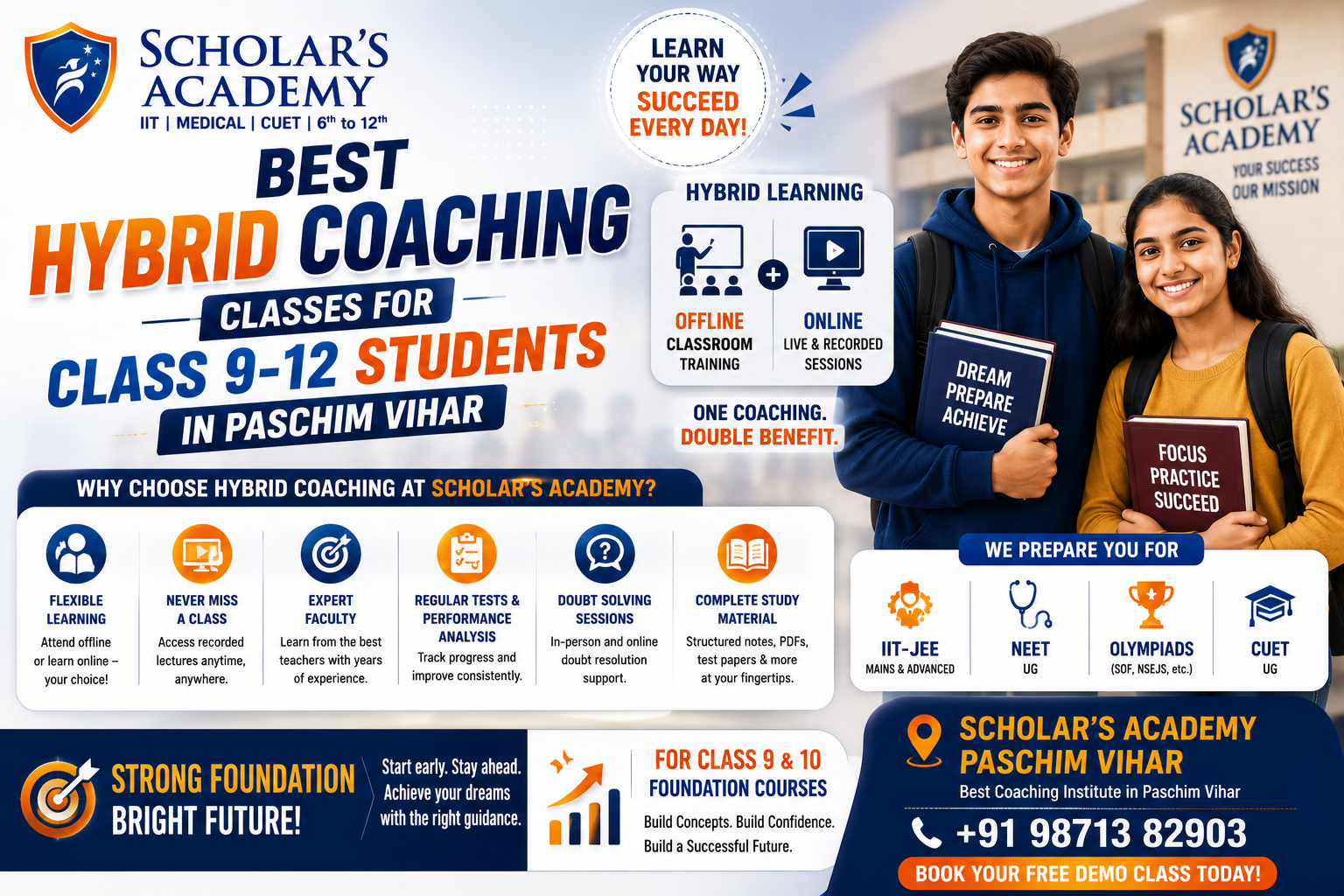 Best Hybrid Coaching Classes for Class 8-12 Students